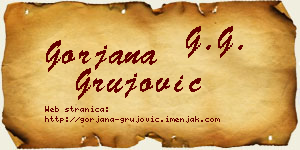 Gorjana Grujović vizit kartica